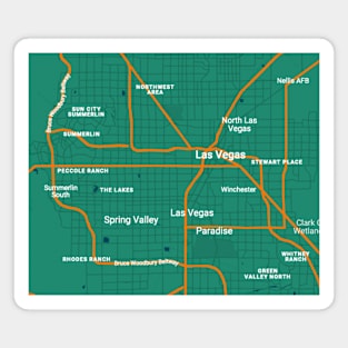 Las vegas green map Magnet